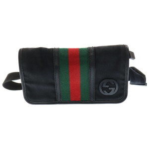 Gucci Interlocking GG Rubber Waist Bag Shoulder Bag Black